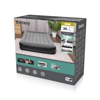 Zdjęcie produktu dla Łóżko dmuchane Bestway® TriTech™ Vento ze zintegrowaną pompką elektryczną Double XL/Lo 203 x 152 x 36 cm