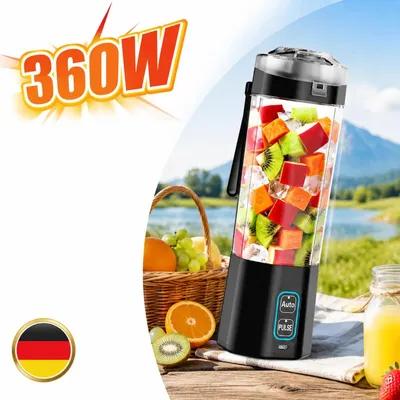 Produktbild von Standmixer 6000mAh USB-aufladbar Tragbarer Mixer 360W für Smoothies Schwarz
