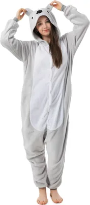 Produktbild von Katara 1744 -  Koala Grau S (145-155cm), Jumpsuit, Onesie, Karneval, Overall, Party, Karnevals-Kostüm, Verkleidung zum Fasching, Schlafanzug, Hausanzug, Jogginganzug, Cosplay, Tierkostüm für Erwachsene