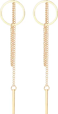 Produktbild von 1 Paar Damen Hängeohrringe Hohlkette Quaste Hoop Ohr Dekoration Schmuck Prom Party Ohrringe Pendeln Lange Baumeln Ohrringe