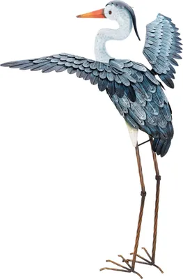 Produktbild von Progarden | Gartenfigur Kranich Vogel - 86 cm - Metall - Wetterfest - Elegante Gartendekoration - Naturgetreu