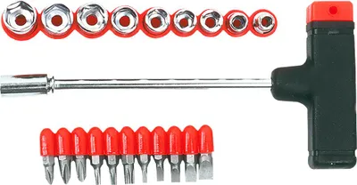 Image de Top Tools Embouts de vissage et douilles avec poignée, set de 21 pièces