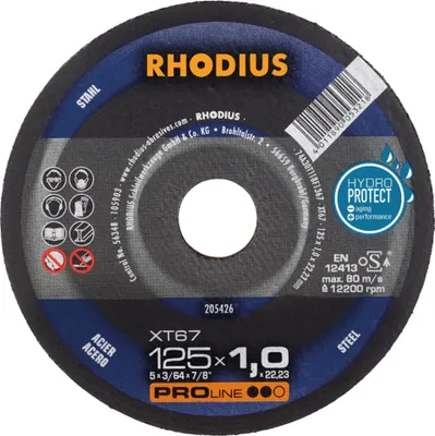Image de Rhodius XT67 205600 Cutting disc (straight) 125 mm 1 pc(s) Steel