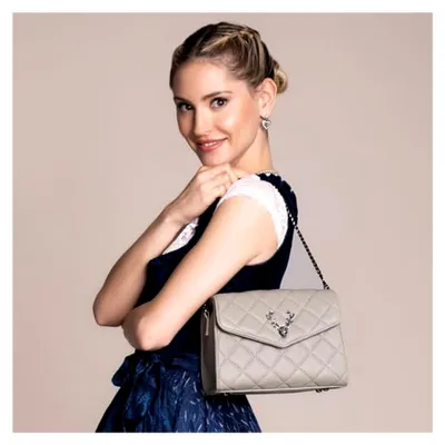 Produktbild von Trachtentasche Clutch Strasshirsch - Damenhandtasche und Schultertasche für das Dirndl