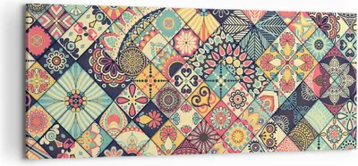 Produktbild von Bild auf Leinwand - Leinwandbild - Blumen Mosaik - 100x40cm - Wand Bild - Wanddeko - Wandbilder - Leinwanddruck - Bilder - Kunstdruck - Wanddekoration - Leinwand bilder - Wandkunst - AB100x40-3815