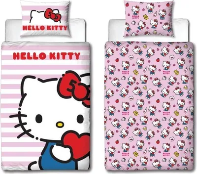 Image de Parure de Lit Réversible Hello Kitty, Microfibre, 140 x 200 cm, 1 Taie 63 x 63 cm