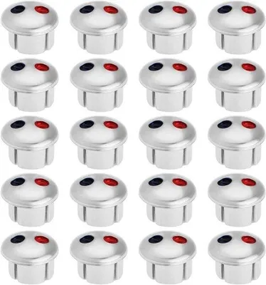 Produktbild von 20 Stück Wasserhahnanzeigen Handgriff - warm und kalt Wasser - Tafeln - rote und blaue Etiketten - Küche, Badezimmer, Waschbecken, Wasserhähne Abdeckung - geeignet für 6,7 mm Wasserhahnloch - Silber