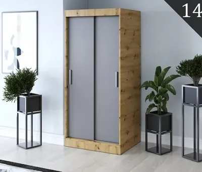 Obrázek produktu pro FurMeb24  atn­ sk­ˆ s posuvnmi dvemi GOLD -90x200cm dvoudveov sk­ˆ bez zrcadla, posuvn sk­ˆ- (dub Artisan + antracit)