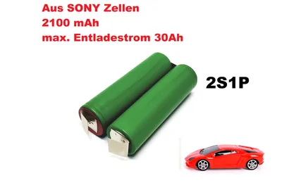 Produktbild von Li-Ion Akkupack 2S1P 7,2 -7,4 2100mAh für z.B.Modelbau aus SONY VTC4 18650