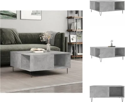 Immagine prodotto di vidaXL Tavolino da caffè grigio cemento 80x80x36,5 cm materiale a base di legno - Tavolini da caffè