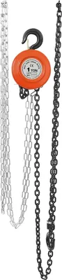 Produktbild von Handkettenzug Kettenzug - Manueller Kettenflaschenzug 1 t - Hubhöhe 2,9 m Kettenlänge 3 m - 2-strängige Stahlkette - Für Werkstatt Garage Lager - Orange