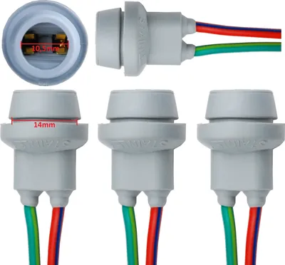 Produktbild von 4x T10 W5W Gummi-Fassung Grau + Kabel