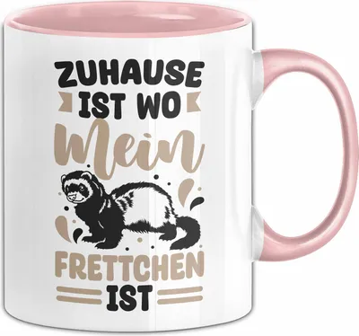 Produktbild von Frettchen Tasse Geschenk Frettchen-Liebhaber Geschenkidee Zuhause Ist Wo Mein Frettchen Ist (Rosa)