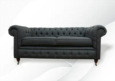 Image de Chesterfield Gris Tissu Salon Design Canapé Coussin Canapé Nouveau Textile Canapés