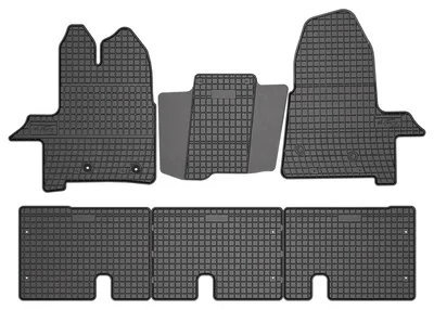 Produktbild von Gummi-Fußmatten für Ford Transit VI 2018- (Van) – Schwarz, passgenau – Wielganizator SolidPRO