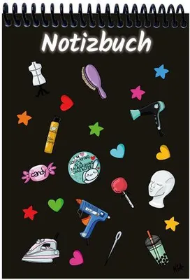 Produktbild von A 4 Notizblock Manga Items, schwarz, liniert