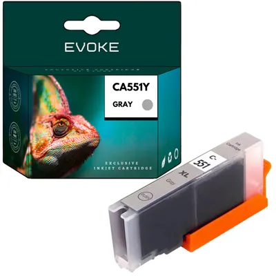 Productafbeelding van Evoke compatibele inkt voor Canon CLI-551XL CLI551XL 6512B001 CLI551GY, grijs, geschikt voor PIXMA iP7200, 7240, 7250, 8700, 8720, 8750; iX6800, 6820, 6850; MG5400, 5450, 5500, 5550, 5600, 5650, 5655, 6300, 6350, 6400, 6420, 6450, 6600, 6650, 7100, 7120, 7150, 7500, 7550; MX720, 725, 920, 922, 925