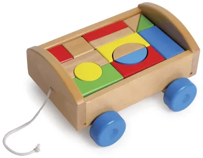 Produktbild von Holzbausteine im Ziehwagen