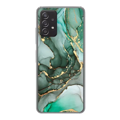 Produktbild von MuchoWow® Handyhülle Schutzhülle Hülle für Samsung galaxy a73 Gold - Marmor - Grün - Luxus - Marmoroptik - Grau Silikon Softcase Handy Hülle - Handyhülle