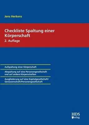 Produktbild von Checkliste Spaltung einer Körperschaft