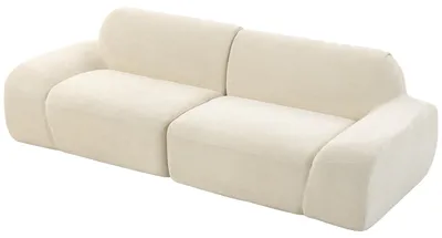 Obrázok produktu pre HOMCOM, trojsedacia pohovka, 244 cm, "Cloud" s vzhľadom na čenille, krémovo biela