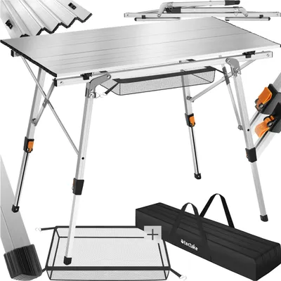 Produktbild von Aluminium Campingtisch Tina faltbar höhenverstellbar - silber