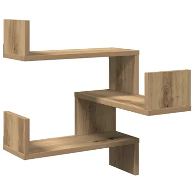 Immagine prodotto di vidaXL Scaffale angolare a parete Rovere artigianale 40x40x49,5 cm Materiale a base di legno