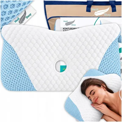Zdjęcie produktu dla Profilowana poduszka – Ortopedyczna i ergonomiczna poduszka podpierająca kark – Poduszka do spania z pianki memory dla komfortowego snu – 60 x 32 cm