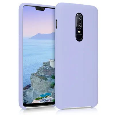 Produktbild von kwmobile Hülle kompatibel mit OnePlus 6 Hülle - Silikon Handy Case - Handyhülle weiche Oberfläche - kabelloses Laden - Pastell Lavendel
