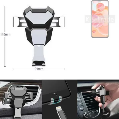 Produktbild von K-S-Trade Lüftungshalterung kompatibel mit ZTE Blade V40 Pro kompakte Handy-Halterung Lüftungsschlitz Lüftungsgitter Autohalterung KFZ