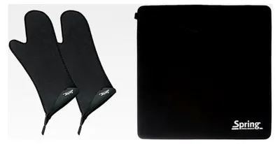 Produktbild von Ofenhandschuhe mit Grips | Hitzebeständig aus Neopren, 1 Paar, schwarz, 1,6 x 18,4 x 21,4 cm