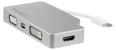 Produktbild von StarTech.com 4-in-1 USB-C Adapter VGA DVI HDMI mDP 4K Silber