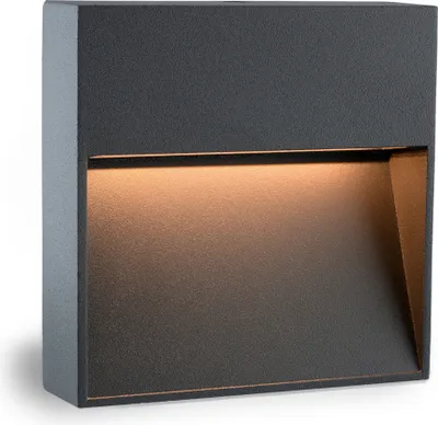 Produktbild von SSC-LUXon LED Design Wandleuchte KEILA anthrazit eckig - Wand- & Treppenleuchte IP54 für Innen und Außen 1,7W warmweißes Licht