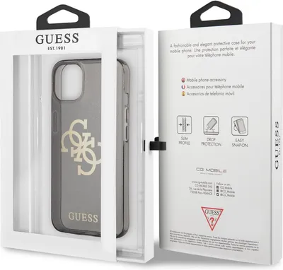 Obrázek produktu pro Guess Guhcp13Spcugl4Gbk Iphone 13 Mini 5.4 Černé/Černé Pevné Pouzdro Glitter 4G Big Logo