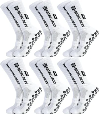 Produktbild von 6 Paar Fußball Socken, Sportsocken 38-46 Anti Rutsch Grip Fussball Socken Rutschfeste Fußballsocken für Herren Damen Fussball Basketball Laufen