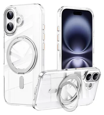 Obrázok produktu pre Pre Apple iPhone 17 – matný 360° krúžok MagSafe, ochranné puzdro z TPU + PC, strieborné