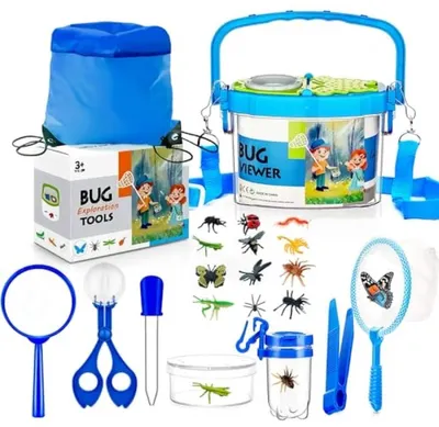 Produktbild von PromoHome® Insektenforschungs-Set, 23-teiliges Naturerkundungs-Kit für Kinder, Outdoor-Spielzeug mit Lupe und Aufbewahrungstasche