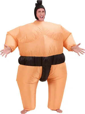 Produktbild von WIDMANN Erwachsenenkostüm Sumo-Ringer aufblasbar mit Gebläse beige
