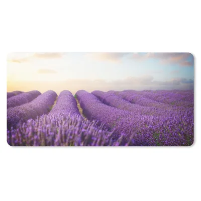 Produktbild von MuchoWow® Mauspad Mousepad Lavendel - Himmel - Wolken - Blumen 60x30 cm - Mousepads - Maus Mat - Pad - Mausunterlage - Nachhaltig