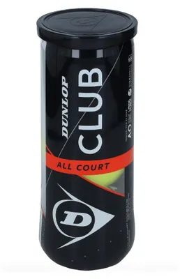 Produktbild von Dunlop Tennisbälle Club All Court – Tennisball Ideal für Anfänger – ITF‑er Gummikern mit Needle‑Felt für Hart Sand Rasen – Umweltfreundliche Verpackung