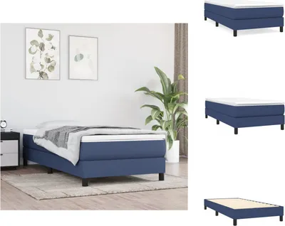 Obrázok produktu pre vidaXL Boxspring posteľ modrá 100x200 cm látka - Postele a rámy postelí