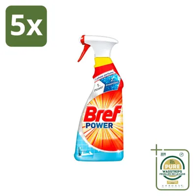 Produktbild von 5 x  Bref Power Badreiniger - Anti-Kalk & Schmutz - 750 ml - Vorratspackung - 5 Stücke