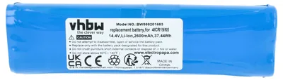 Produktbild von vhbw Akku kompatibel mit Bissell 1605A, 1605C, 1605R, 1605W, 2142, 16052, 16058, 16059, 1605, 1974 Staubsauger (2600 mAh, 14,4 V, Li-Ion)