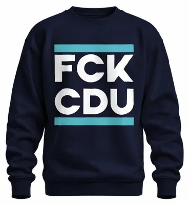 Produktbild von FCK CDU Protest Politik AntiCDU Satire Statement Aktivismus Sweatshirt Pullover, Navy, L