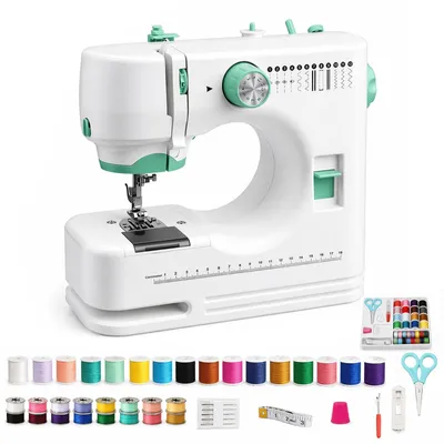 Mini-Nähmaschine mit 12 Stichen, tragbar, für Anfänger, inkl. Zubehör