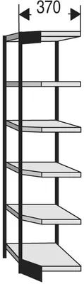 Produktbild von Büro-Regal Progress 2000 Eckfeld HxBxT 2250x770x/505x400mm 6 Böden silber
