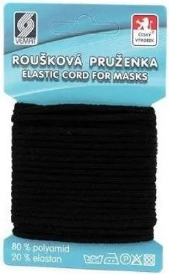 Obrázek produktu pro Pruženka kulatá roušková 5 m- Ø2,5 mm, měkká 2 Ks. Černá.