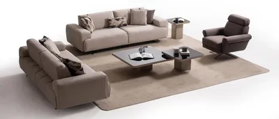 Image de Ensemble de meubles modernes avec canapé, fauteuil et table d'appoint design