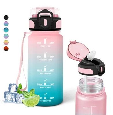 Produktbild von Kinder Trinkflasche 500 ml mit Strohhalm