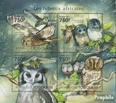 Produktbild von Briefmarken Togo 2011 Mi 4127-4130 Kleinbogen (kompl.Ausg.) postfrisch Afrikanische Eulen